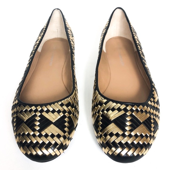 Rebecca Minkoff Shoes - Rebecca Minkoff Black/Gold Woven Uma Flat 8.5